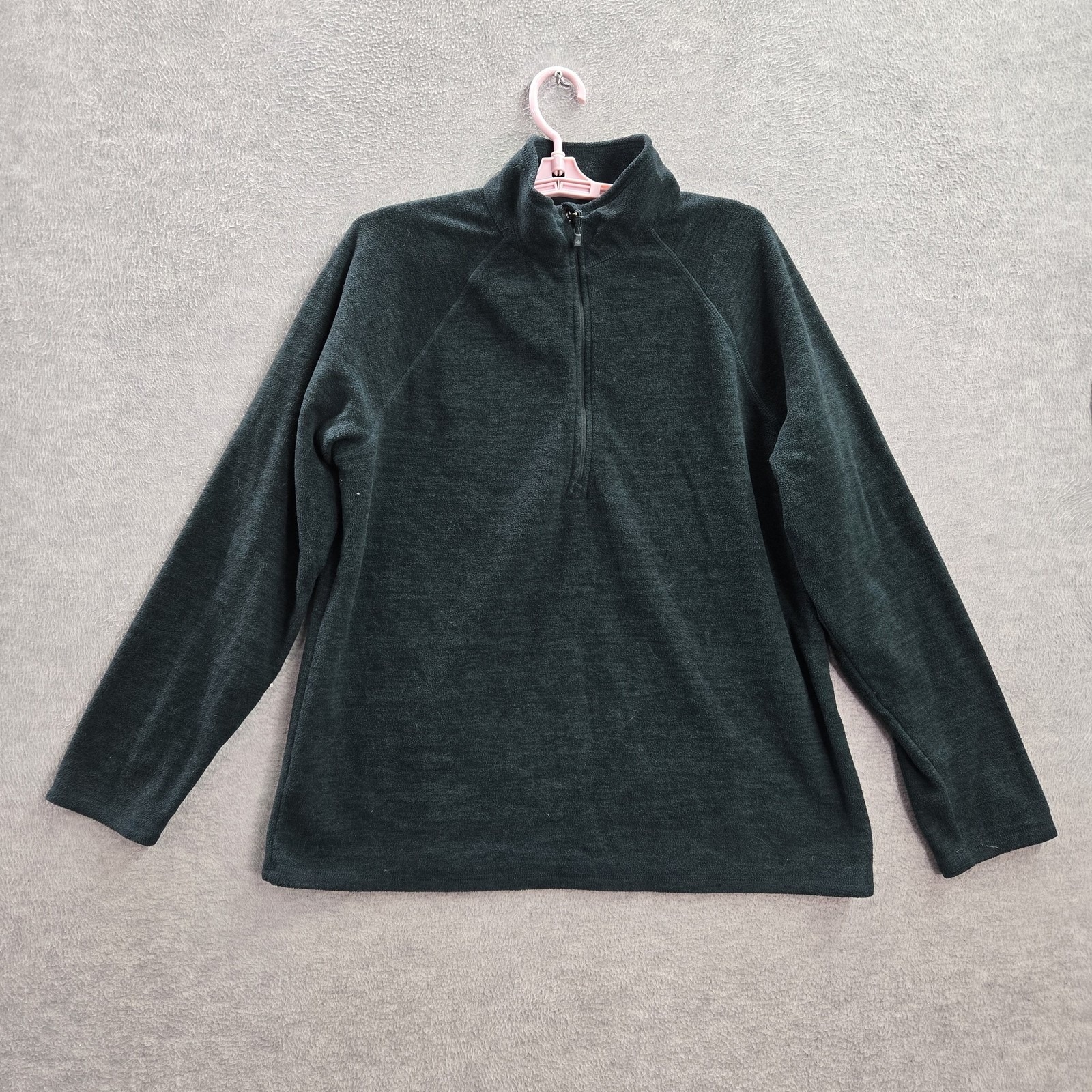 Eddie Bauer Women Sweatshirt Xl Green 1/4 Zip Pullover Fleece Activewear Zipper